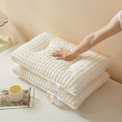 （总）织布人 2024新款枕芯A类全棉泡泡纱金玉满堂枕头护颈椎助眠保健枕芯48*74cm