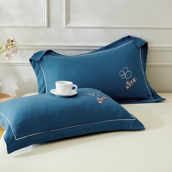 91家纺网 家纺一手货源 找家纺 丰淘 2024新款向阳花开枕套 向阳花开-浅蓝