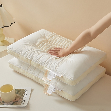 91家纺网 家纺一手货源 找家纺 （总）织布人 2024新款枕芯A类全棉泡泡纱金玉满堂枕头护颈椎助眠保健枕芯48*74cm