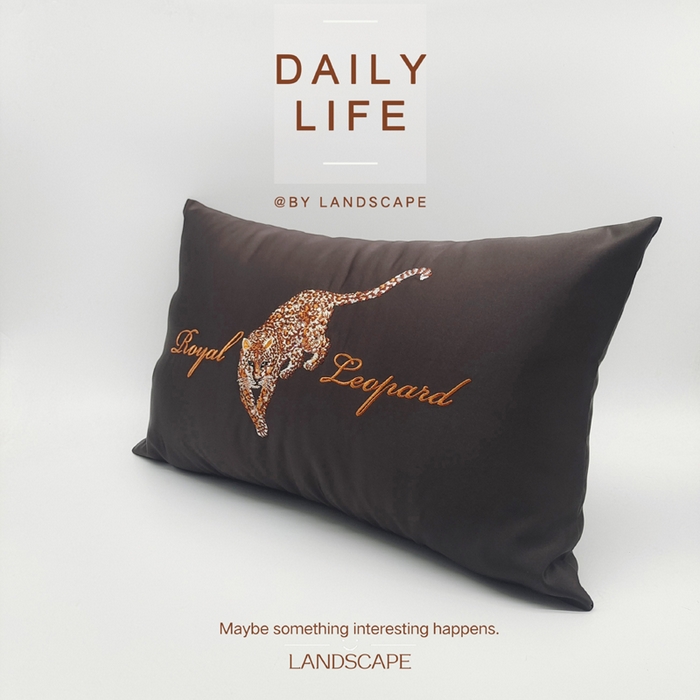 91家纺网 家纺一手货源 找家纺 （总）澜屿 2024新款禅丝高精密刺绣小抱枕豹子