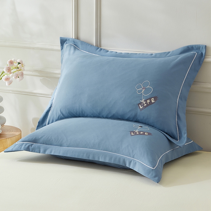 91家纺网 家纺一手货源 找家纺 丰淘 2024新款向阳花开枕套 向阳花开-天蓝