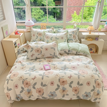 91家纺网 家纺一手货源 找家纺 （总）菲梵家纺 2025新款喷气小清新全棉印花四件套（预留缩水）