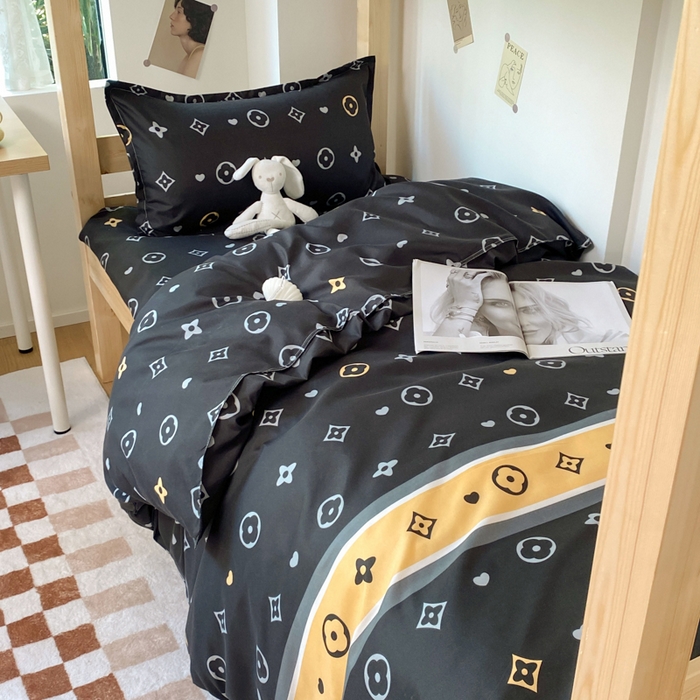 91家纺网 家纺一手货源 找家纺 雅蔓依 2025新款亲肤芦荟棉宿舍上下铺单人床学生三件套六件套 潮牌