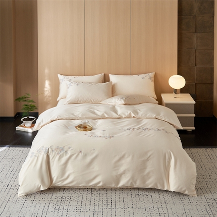 91家纺网 家纺一手货源 找家纺 （总）鼎飞家纺 2024新款新疆长绒棉绣花四件套-晚芙