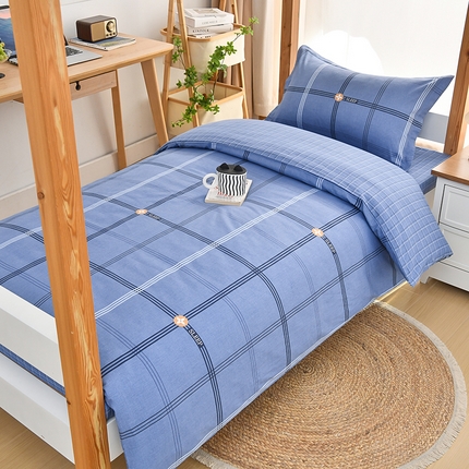 91家纺网 家纺一手货源 找家纺 （总）乐旗家纺 2025新款全棉床笠款学生上下铺宿舍三件套六件套