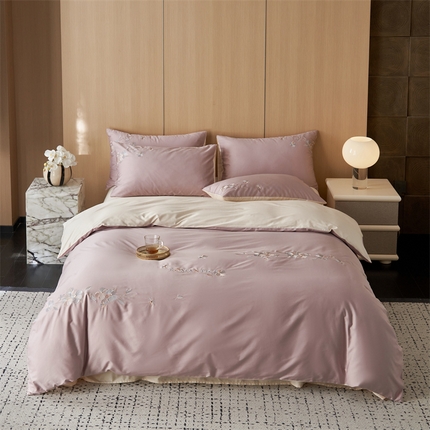 91家纺网 家纺一手货源 找家纺 （总）鼎飞家纺 2024新款新疆长绒棉绣花四件套-晚芙