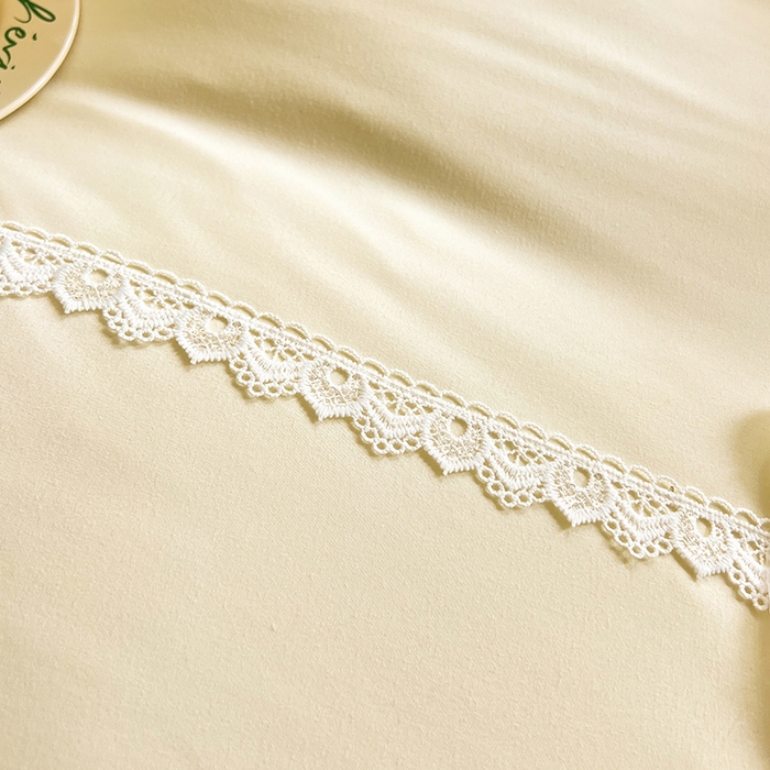 91家纺网 家纺一手货源 找家纺 唐人居 2025新款韩式花边蝴蝶结床盖四件套-浪漫满屋 浪漫满屋-奶白