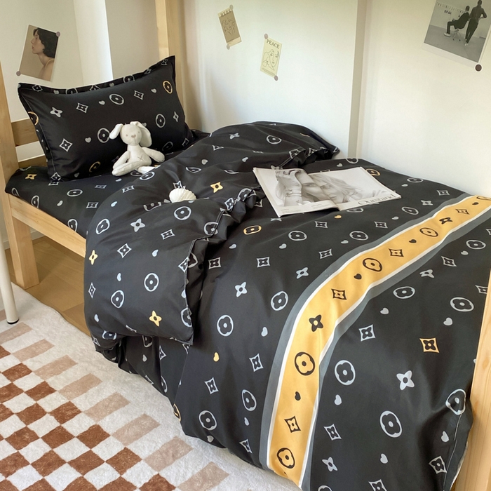 91家纺网 家纺一手货源 找家纺 雅蔓依 2025新款亲肤芦荟棉宿舍上下铺单人床学生三件套六件套 潮牌