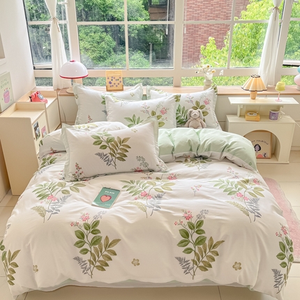 91家纺网 家纺一手货源 找家纺 （总）菲梵家纺 2025新款喷气小清新全棉印花四件套（预留缩水）