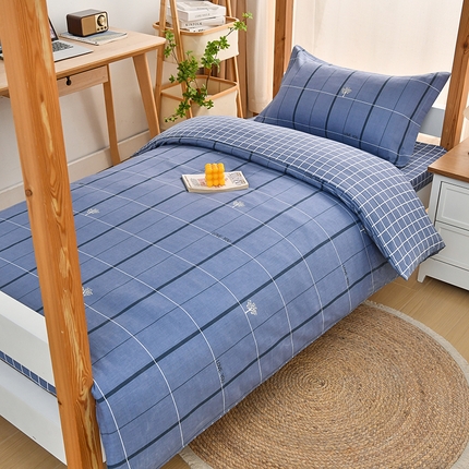 91家纺网 家纺一手货源 找家纺 （总）乐旗家纺 2025新款全棉床笠款学生上下铺宿舍三件套六件套