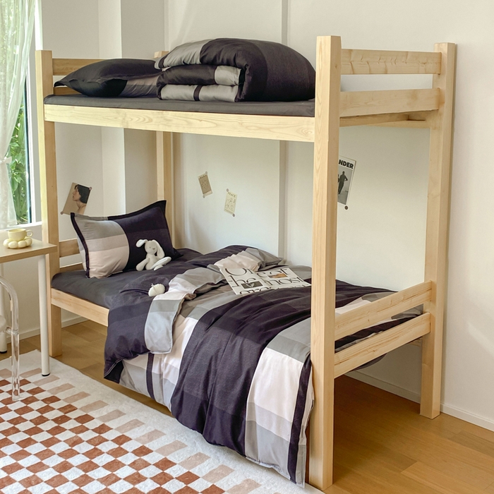 91家纺网 家纺一手货源 找家纺 雅蔓依 2025新款亲肤芦荟棉宿舍上下铺单人床学生三件套六件套 格里斯