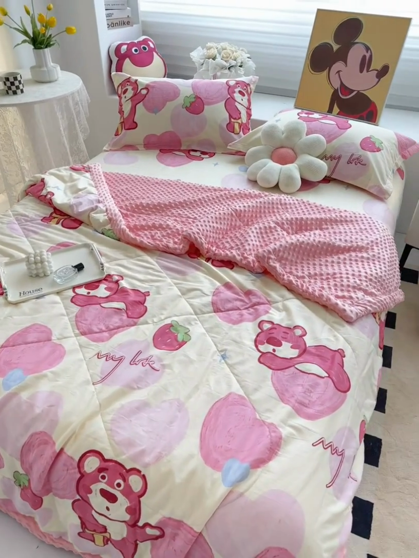 91家纺网 家纺一手货源 找家纺 （总）一米阳光 2024新款卡通春夏棉加豆豆被