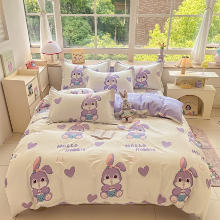 91家纺网 家纺一手货源 找家纺 （总）菲梵家纺 2025新款喷气小清新全棉印花单品被套（预留缩水）