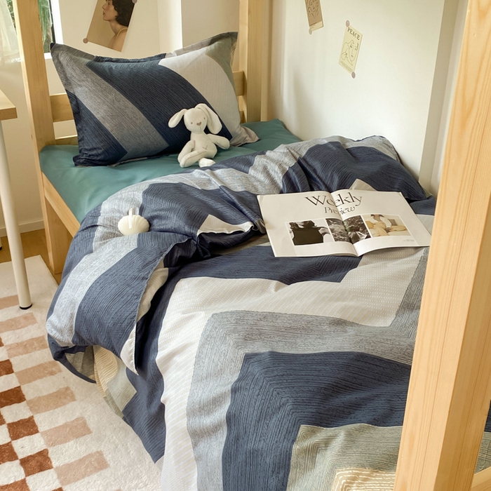 91家纺网 家纺一手货源 找家纺 雅蔓依 2025新款亲肤芦荟棉宿舍上下铺单人床学生三件套六件套 巴尔曼