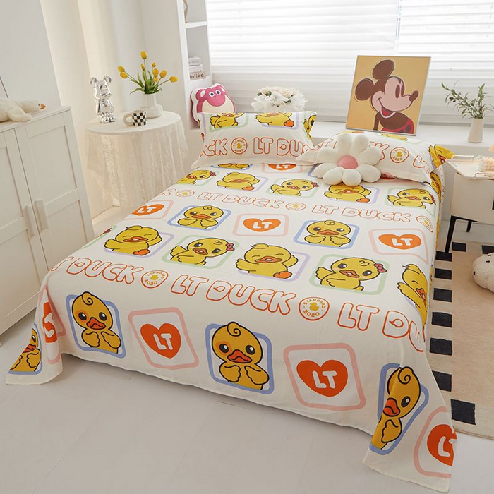 91家纺网 家纺一手货源 找家纺 一米阳光 2024新款卡通春夏棉加豆豆被 小黄鸭棉加豆豆被