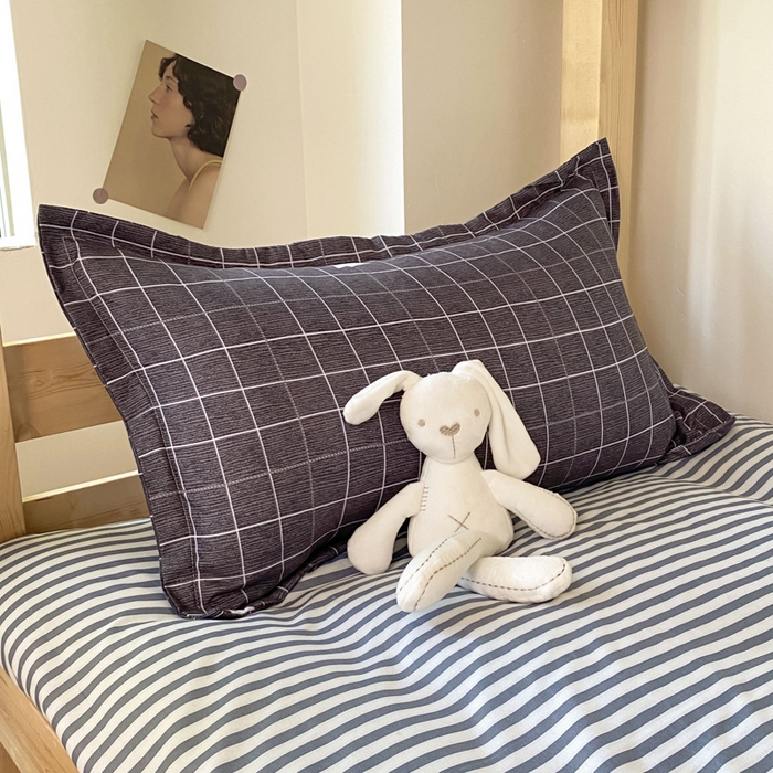 91家纺网 家纺一手货源 找家纺 雅蔓依 2025新款亲肤芦荟棉宿舍上下铺单人床学生三件套六件套 格调灰