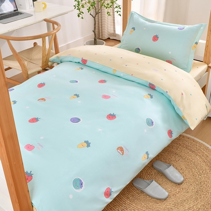 91家纺网 家纺一手货源 找家纺 （总）乐旗家纺 2025新款全棉床笠款学生上下铺宿舍三件套六件套