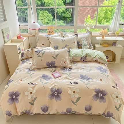 91家纺网 家纺一手货源 找家纺 （总）菲梵家纺 2025新款喷气小清新全棉印花四件套（预留缩水）