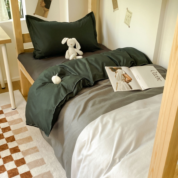 91家纺网 家纺一手货源 找家纺 雅蔓依 2025新款亲肤芦荟棉宿舍上下铺单人床学生三件套六件套 空间