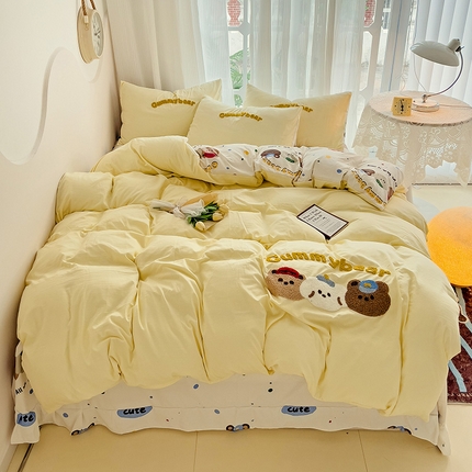 91家纺网 家纺一手货源 找家纺 （总）玉海棠家纺 2024新款超柔云朵棉毛巾绣四件套