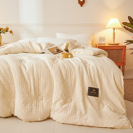 91家纺网 家纺一手货源 找家纺 （总）样样红被业 2024新款A类柔暖华夫格大豆被子被芯