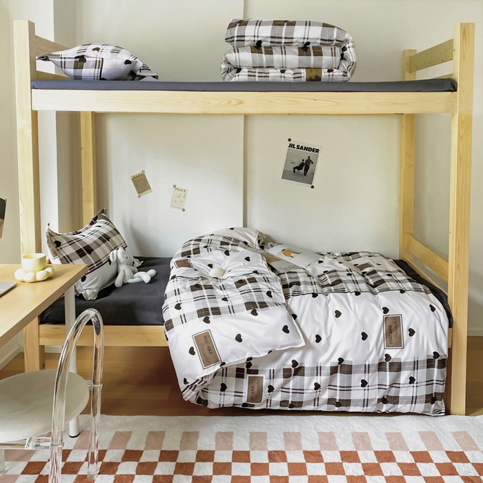 91家纺网 家纺一手货源 找家纺 雅蔓依 2025新款亲肤芦荟棉宿舍上下铺单人床学生三件套六件套 伯格