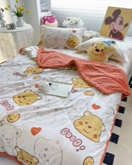 91家纺网 家纺一手货源 找家纺 一米阳光 2024新款卡通春夏棉加豆豆被 维尼熊棉加豆豆被
