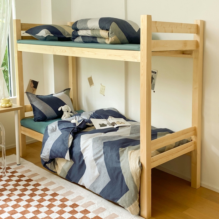 91家纺网 家纺一手货源 找家纺 雅蔓依 2025新款亲肤芦荟棉宿舍上下铺单人床学生三件套六件套 巴尔曼