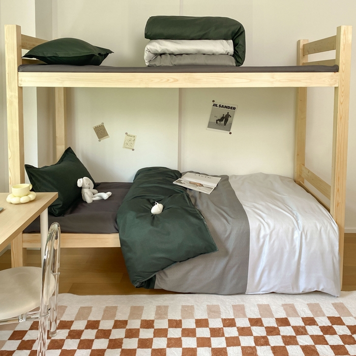 91家纺网 家纺一手货源 找家纺 雅蔓依 2025新款亲肤芦荟棉宿舍上下铺单人床学生三件套六件套 空间