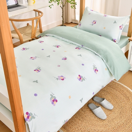 91家纺网 家纺一手货源 找家纺 （总）乐旗家纺 2025新款全棉床笠款学生上下铺宿舍三件套六件套