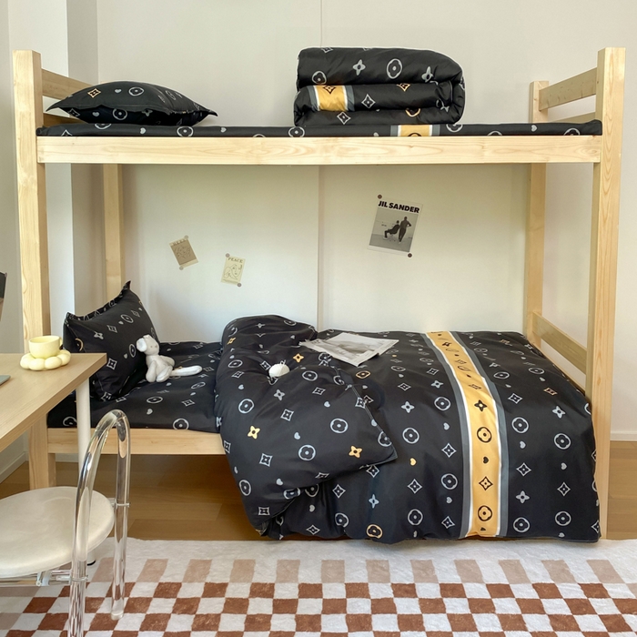 91家纺网 家纺一手货源 找家纺 雅蔓依 2025新款亲肤芦荟棉宿舍上下铺单人床学生三件套六件套 潮牌