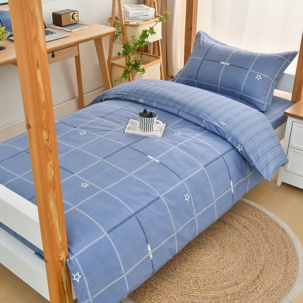 91家纺网 家纺一手货源 找家纺 （总）乐旗家纺 2025新款全棉床笠款学生上下铺宿舍三件套六件套