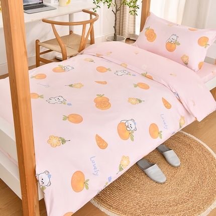 91家纺网 家纺一手货源 找家纺 （总）乐旗家纺 2025新款全棉床笠款学生上下铺宿舍三件套六件套