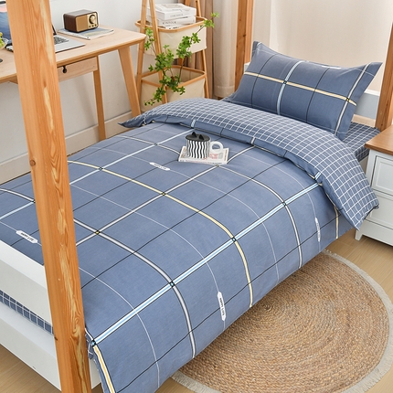 91家纺网 家纺一手货源 找家纺 （总）乐旗家纺 2025新款全棉床笠款学生上下铺宿舍三件套六件套