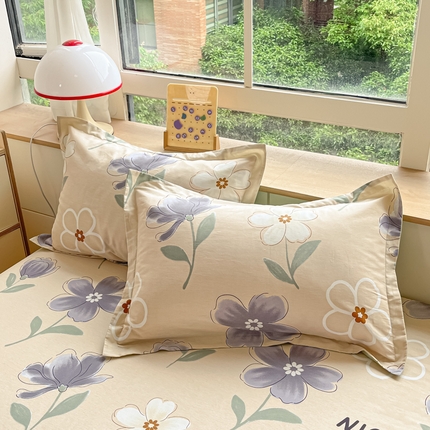 91家纺网 家纺一手货源 找家纺 （总）菲梵家纺 2025新款喷气小清新全棉印花单品枕套 