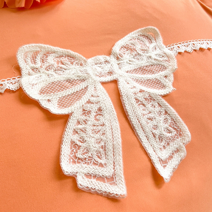 91家纺网 家纺一手货源 找家纺 唐人居 2025新款韩式花边蝴蝶结床盖四件套-浪漫满屋 浪漫满屋-橘橙