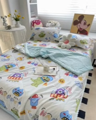 91家纺网 家纺一手货源 找家纺 一米阳光 2024新款卡通春夏棉加豆豆被 巴斯光年蓝棉加豆豆被