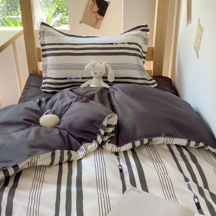 91家纺网 家纺一手货源 找家纺 雅蔓依 2025新款亲肤芦荟棉宿舍上下铺单人床学生三件套六件套 罗拉