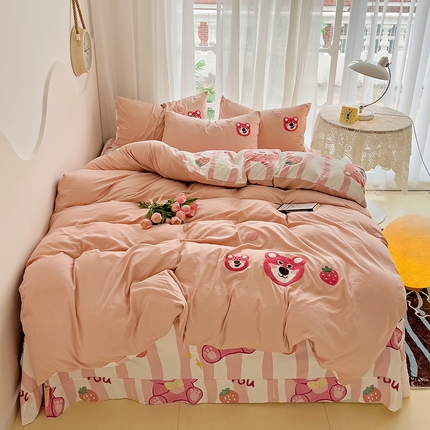 91家纺网 家纺一手货源 找家纺 （总）玉海棠家纺 2024新款超柔云朵棉毛巾绣四件套