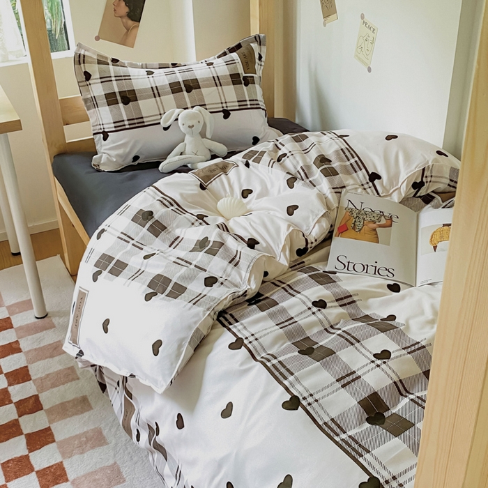 91家纺网 家纺一手货源 找家纺 雅蔓依 2025新款亲肤芦荟棉宿舍上下铺单人床学生三件套六件套 伯格