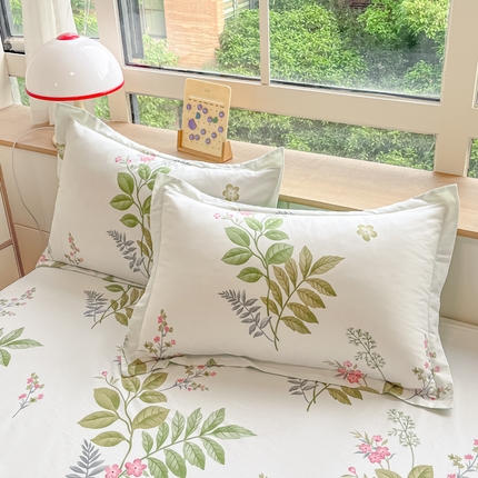 91家纺网 家纺一手货源 找家纺 （总）菲梵家纺 2025新款喷气小清新全棉印花单品枕套 