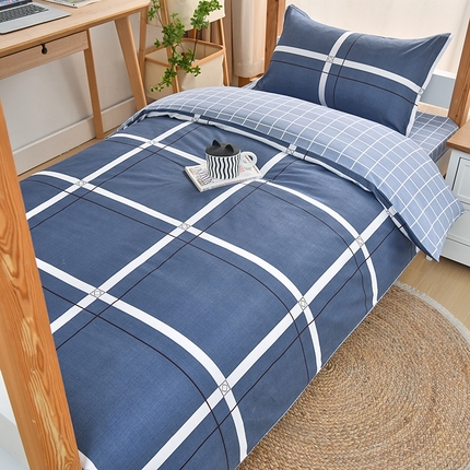 91家纺网 家纺一手货源 找家纺 （总）乐旗家纺 2025新款全棉床笠款学生上下铺宿舍三件套六件套