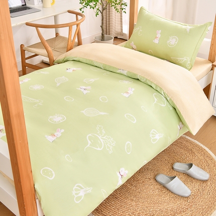 91家纺网 家纺一手货源 找家纺 （总）乐旗家纺 2025新款全棉床笠款学生上下铺宿舍三件套六件套