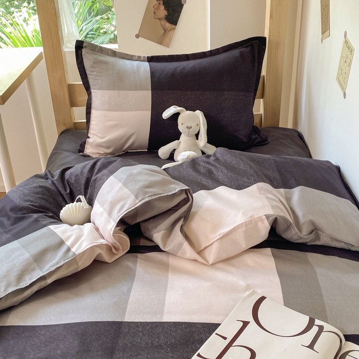 91家纺网 家纺一手货源 找家纺 雅蔓依 2025新款亲肤芦荟棉宿舍上下铺单人床学生三件套六件套 格里斯