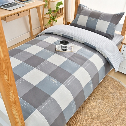 91家纺网 家纺一手货源 找家纺 （总）乐旗家纺 2025新款全棉床笠款学生上下铺宿舍三件套六件套