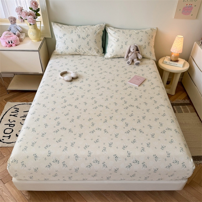 91家纺网 家纺一手货源 找家纺 名兮家居 2024新款全棉卡通印花床笠 妃子笑