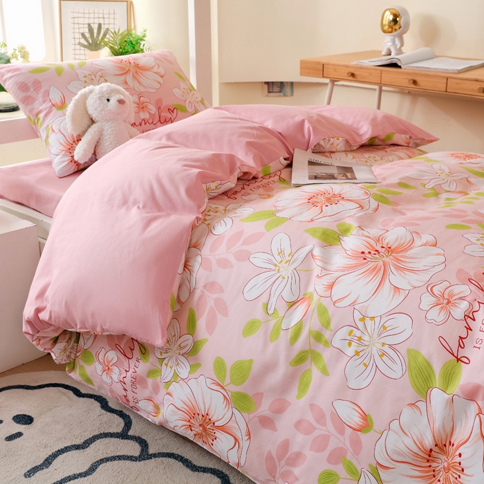 91家纺网 家纺一手货源 找家纺 金鑫汇家纺 2024新款全棉宿舍印花三件套第二批 繁花之恋