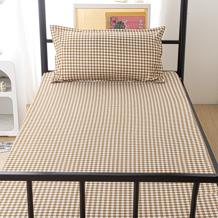 91家纺网 家纺一手货源 找家纺 楠沐家纺 2025新款大学生床垫套可拆洗学生宿舍亲肤床垫套 咖小格