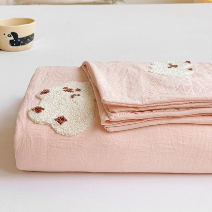91家纺网 家纺一手货源 找家纺 （总）韩巢家纺 2024新款四季通用超柔水洗棉毛巾绣单件被套-小白熊系列（提供卖家秀 ）