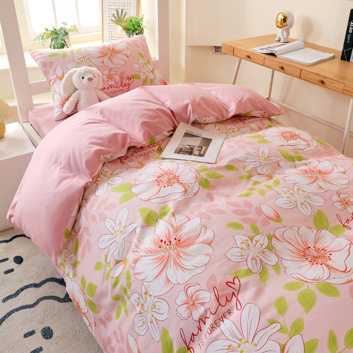 91家纺网 家纺一手货源 找家纺 金鑫汇家纺 2024新款全棉宿舍印花三件套第二批 繁花之恋